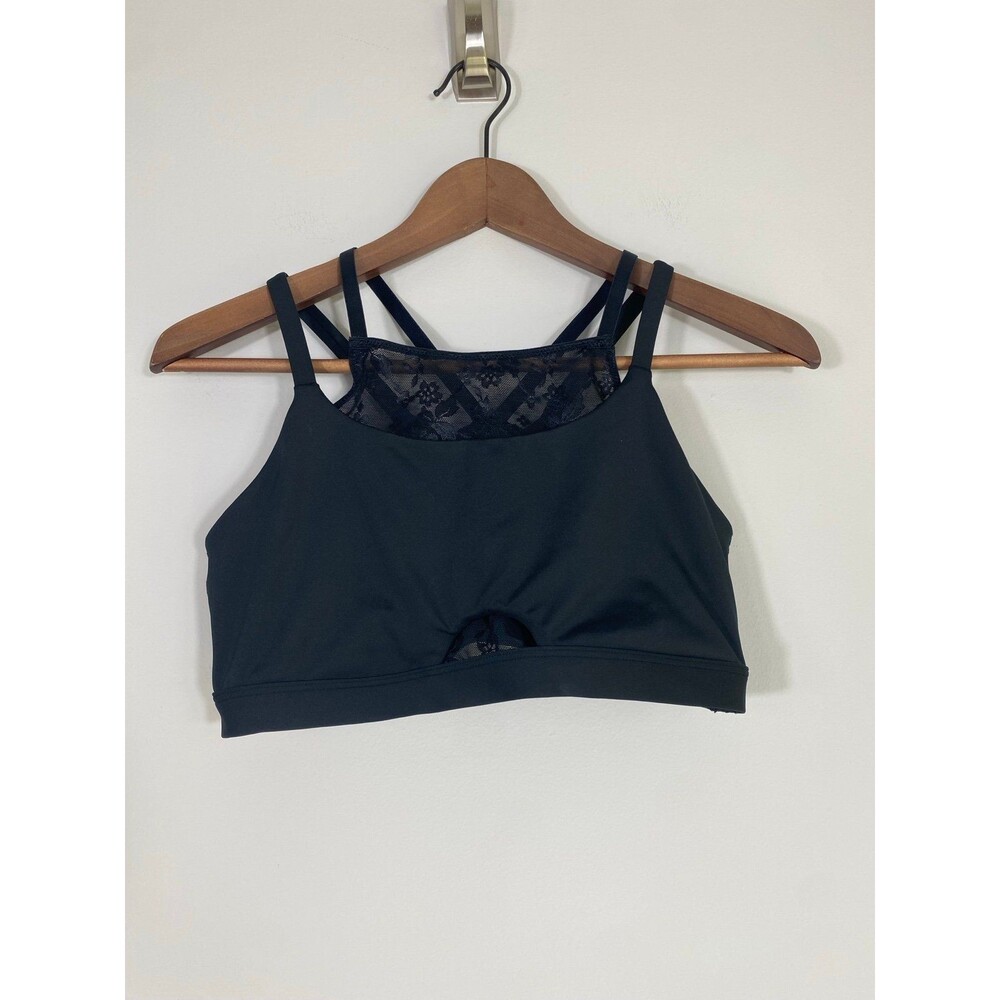 Adore Me Black Lace-Back Pullover Bralette Size Medium